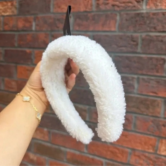 White Puffy Headband - Picture 1 of 6